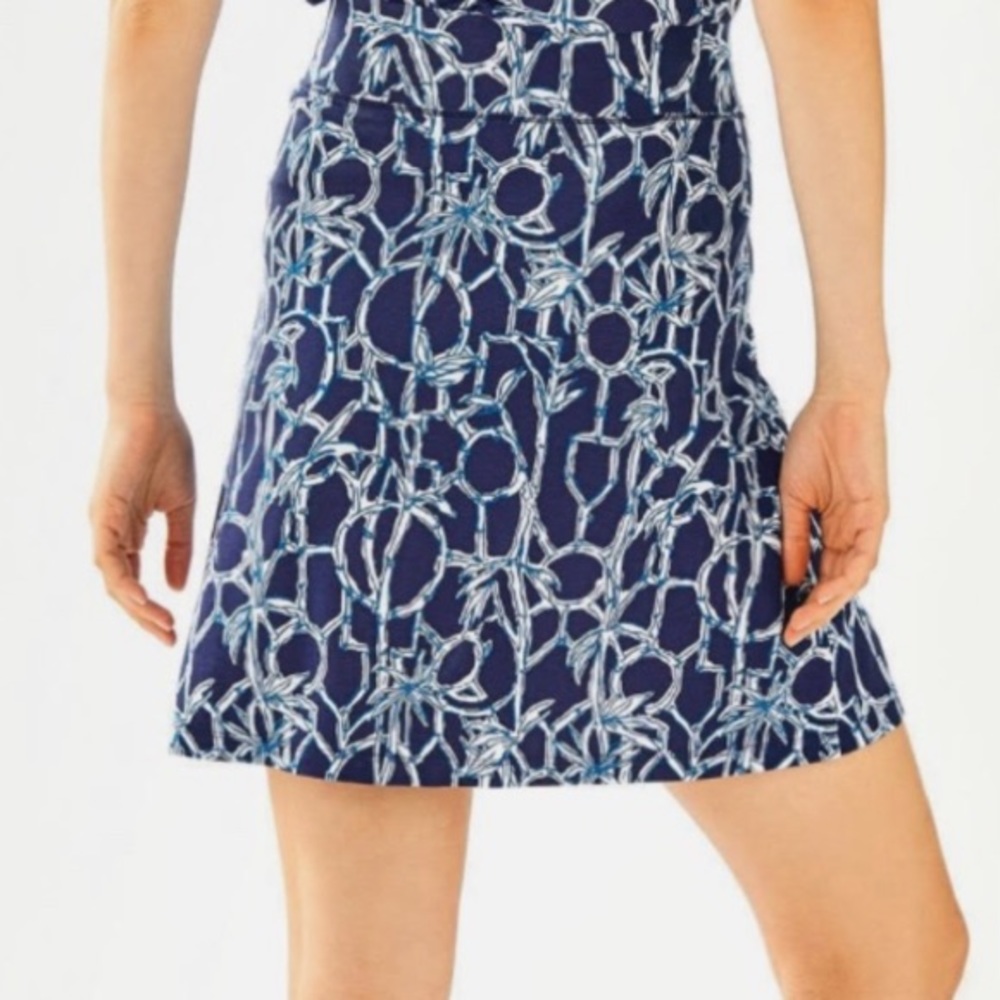 Lilly Pulitzer Brenna Skirt Navy Blue Nautical Beach Size Large